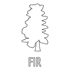 Sticker - Fir tree icon. Outline illustration of fir tree vector icon for web