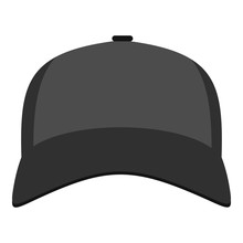 Baseball Hat In Front Icon. Flat Illustration Of Baseball Hat In Front Vector Icon For Web.