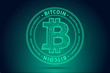 Bitcoin symbol cryptocurrency abstract green background - vector