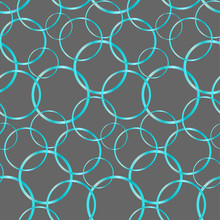 Abstract Geometric Seamless Pattern With Blue Circles