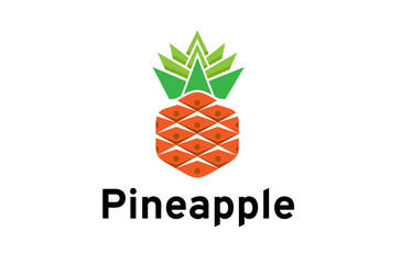 Wall Mural - Creative Geometric Pineapple Fruit Logo Design Symbol Illustration