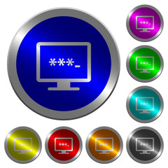 Poster - Entering to application luminous coin-like round color buttons