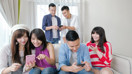 Poster - young people use phone