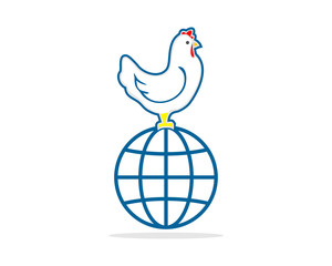 Canvas Print - chicken globe hen poultry livestock animal image vector