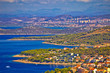 © xbrchx - Adriatic tourist destination of Primosten aerial panoramic archipelago view