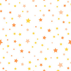 yellow and orange stars. vector seamless pattern