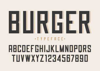Wall Mural - burger vector retro regular font design, alphabet, typeface, typ