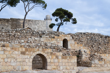 Ruins  on the territory of the Grave of Samuel - The Prophet located in An-Nabi Samwil also al-Nabi Samuil - Palestinian village in Jerusalem Governorate in Israel