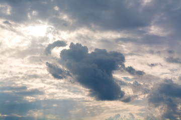 Wall Mural - gray thunderclouds curly clouds in the dark sky
