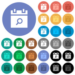 Poster - Find schedule item round flat multi colored icons