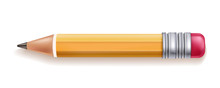 Vector Realistic Yellow Wood Pencil Rubber Eraser