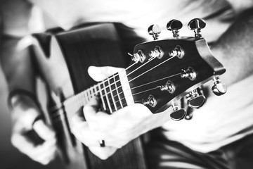 Wall Mural - Grayscale Guitar Performance