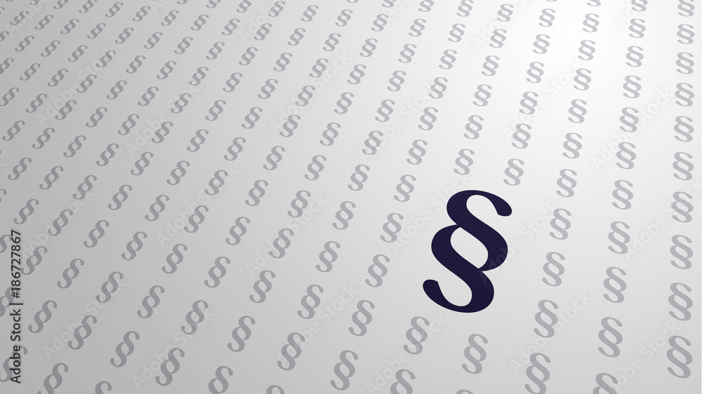 Code of law illustration. Paragraph marks (§) printed on white paper in ...
