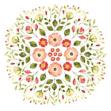 Watercolor Floral Mandala