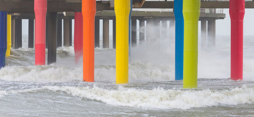 North Sea beach and Scheveningen Pier