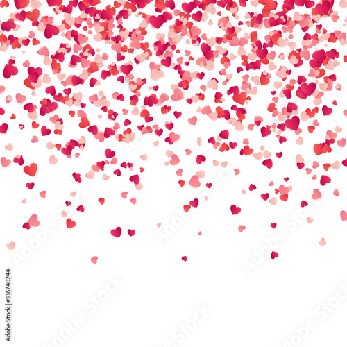 Heart Confetti Valentines Womens Mothers Day Background With Heart Confetti Valentines Womens Mothers Day Background With Falling Red And Pink Paper