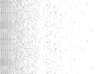 Binary Computer Code. Abstract technology background. Digital binary data. Matrix, data, coding. Vector. 