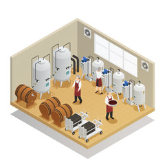 Sticker - Alcoholic Beverages Production Isometric Composition