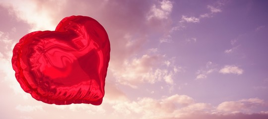 Canvas Print - Composite image of red heart balloon