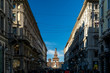 Castello Sforzesco and Via Dante in Milano, Italy