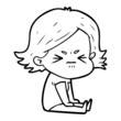 © lineartestpilot - cartoon angry girl