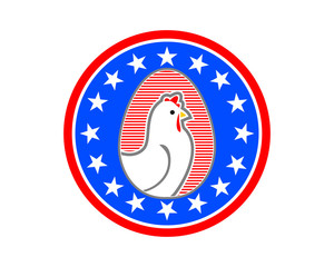Canvas Print - chicken star hen poultry livestock animal image vector