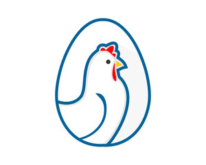 Canvas Print - chicken egg icon hen poultry livestock animal image vector