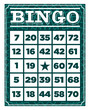 Retro vintage bingo game card template