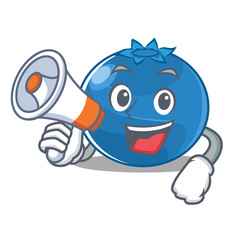 Poster - With megaphone blueberry character cartoon style