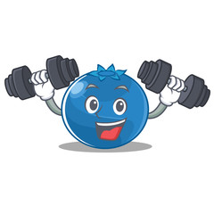 Sticker - Fitness blueberry character cartoon style