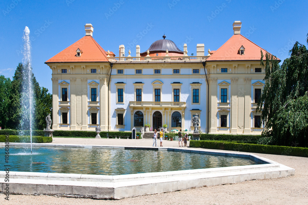 Obraz na płótnie baroque castle in Slavkov - Austerlitz near Brno, South Moravia, Czech republic. w salonie