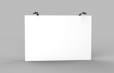 Wall Mural - Fabric Pop Up basic unit Advertising banner media display backdrop. Blank white 3d render illustration 