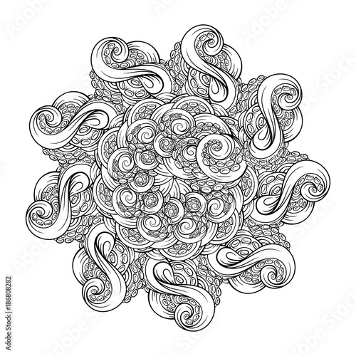 Download Black and white octopus tentacles mandala - Buy this stock ...