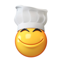 Sticker - Emoji cook isolated on white background,emoticon restaurant chef 3d rendering