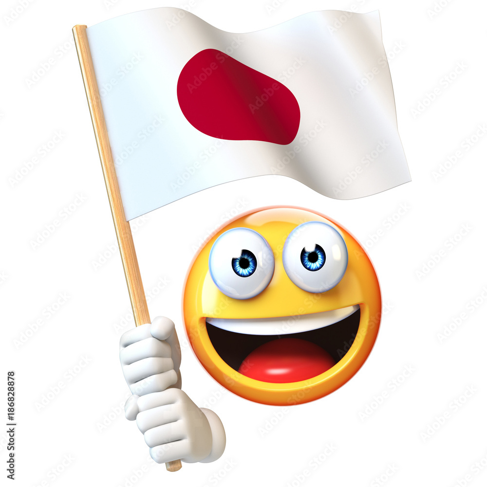 Illustration Stock Emoji Holding Japanese Flag Emoticon Waving illustration-stock-emoji-holding-japanese-flag-emoticon-waving