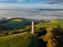 An Aerial View Of The Tyndale Monument In The Autumn, Wotton Under Edge, Gloucestershire.