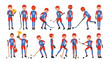 © PikePicture - Modern Ice Hockey Player Vector. Different Poses. Athlete In Action. Flat Cartoon Illustration