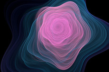 Abstract Fractal In The Form Of A Voluminous Pink Star