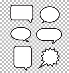 Wall Mural - speech bubbles on transparent background. speech bubbles sign. set of comic speech bubbles.