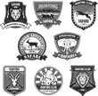African safari animal hunting club badge set