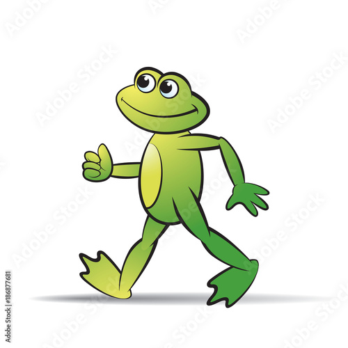 Frog Cartoon Or Mascot Walking Happily Vector Illustration Buy This Stock Vector And Explore Similar Vectors At Adobe Stock Adobe Stock