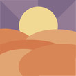 abstract background of the sun behind the hills