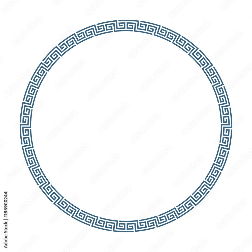 Round frame greek style. Stock Vector | Adobe Stock