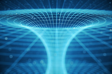Wall Mural - 3d illustration tunnel or wormhole, tunnel that can connect one universe with another. abstract spee