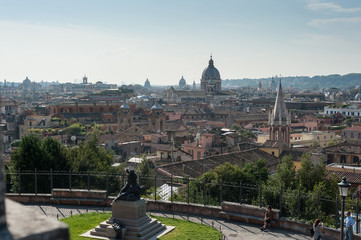 City View in Street of Rome with Old Historical Buildings Architecture and Art Rome Italy 2013