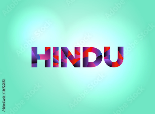 Fotomural Hindu Concept Colorful Word Art