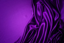 Purple Fabric Background And Texture, Crumpled Of Violet Satin For Abstract