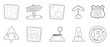 © ylivdesign - Street sign icon set, outline style