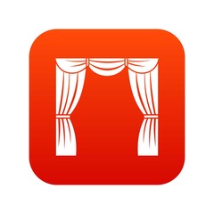Poster - Curtain on stage icon digital red