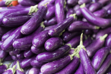 Wall Mural - pile of eggplant for sale at local fresh market